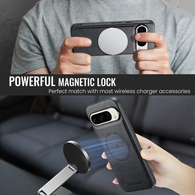 For Google Pixel 9 / 9 Pro Fierre Shann Cowhide Texture MagSafe Magnetic Phone Case
