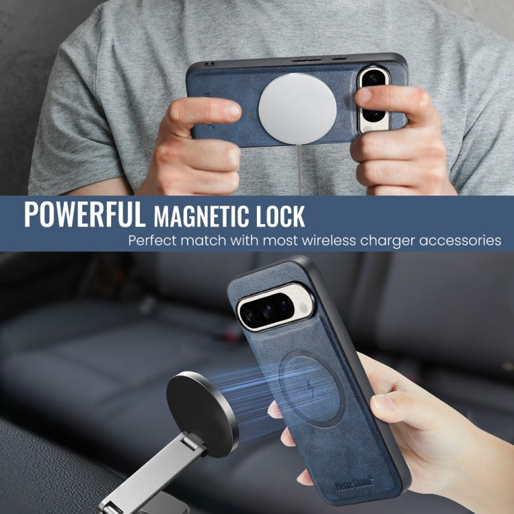 For Google Pixel 9 / 9 Pro Fierre Shann Cowhide Texture MagSafe Magnetic Phone Case