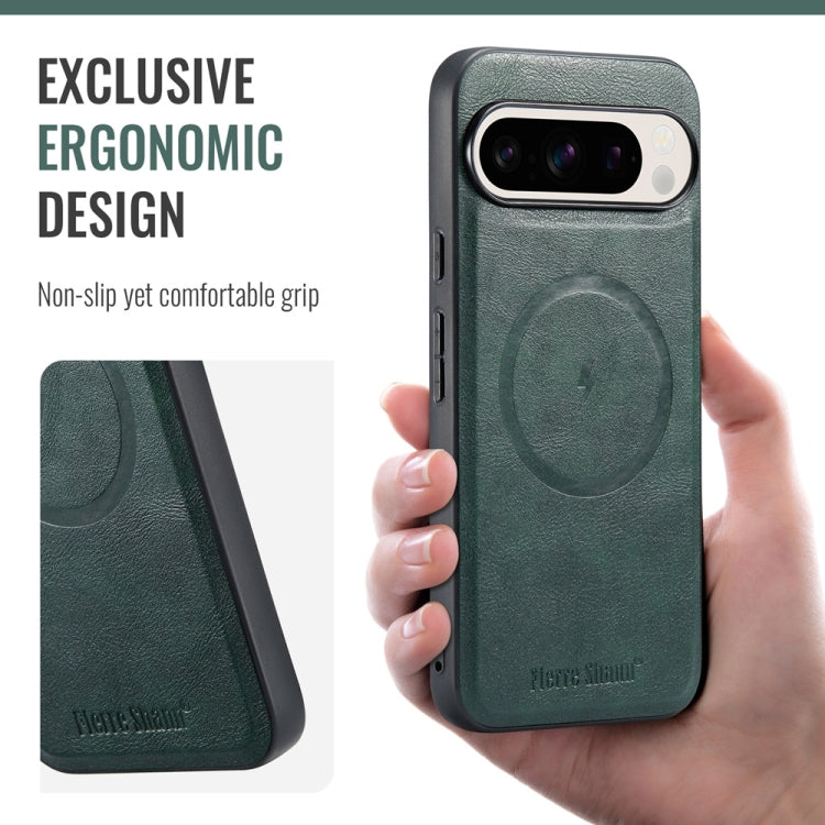 For Google Pixel 9 / 9 Pro Fierre Shann Cowhide Texture MagSafe Magnetic Phone Case