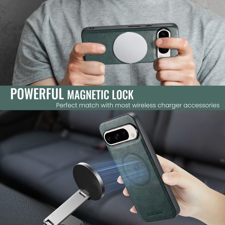 For Google Pixel 9 / 9 Pro Fierre Shann Cowhide Texture MagSafe Magnetic Phone Case
