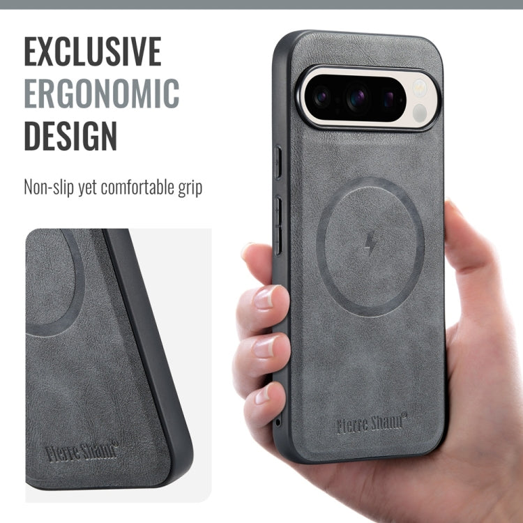 For Google Pixel 9 / 9 Pro Fierre Shann Cowhide Texture MagSafe Magnetic Phone Case