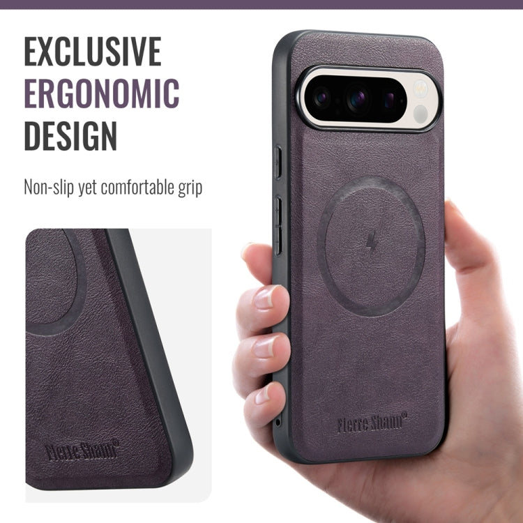 For Google Pixel 9 / 9 Pro Fierre Shann Cowhide Texture MagSafe Magnetic Phone Case