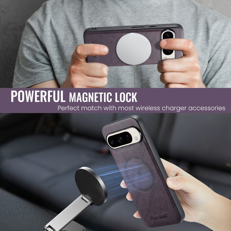 For Google Pixel 9 / 9 Pro Fierre Shann Cowhide Texture MagSafe Magnetic Phone Case