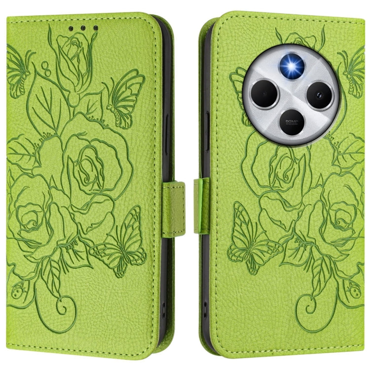 For Redmi 14C 4G Embossed Rose RFID Anti-theft Leather Phone Case
