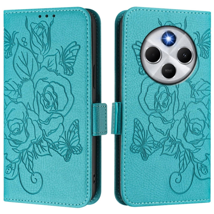 For Redmi 14C 4G Embossed Rose RFID Anti-theft Leather Phone Case