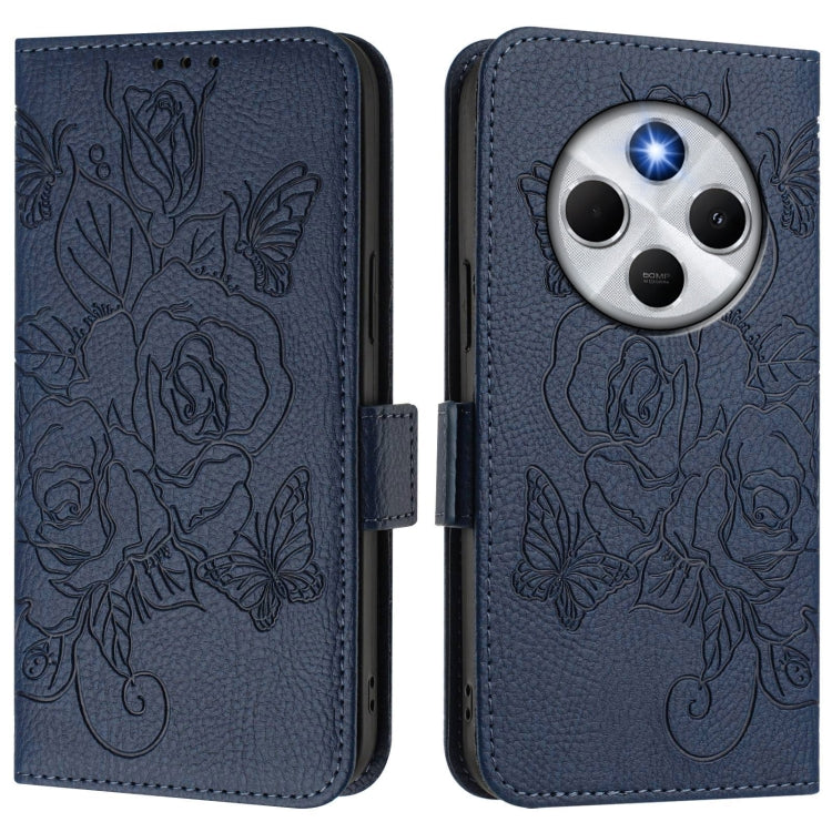 For Redmi 14C 4G Embossed Rose RFID Anti-theft Leather Phone Case