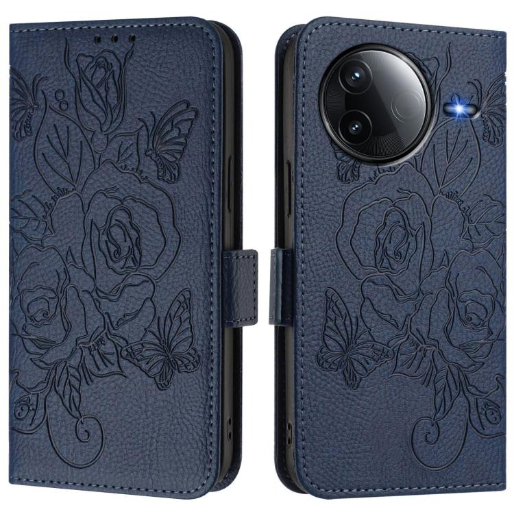 For Redmi K80 5G / K80 Pro 5G Embossed Rose RFID Anti-theft Leather Phone Case