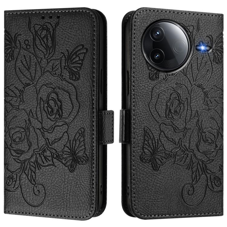 For Redmi K80 5G / K80 Pro 5G Embossed Rose RFID Anti-theft Leather Phone Case