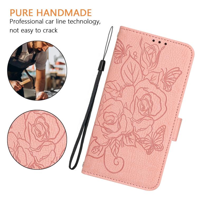 For Redmi Note 14 Pro 4G Embossed Rose RFID Anti-theft Leather Phone Case