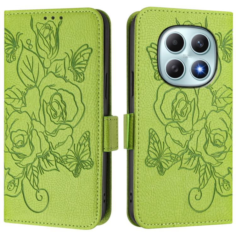 For Redmi Note 15 4G / 5G Global 164mm Embossed Rose RFID Anti-theft Leather Phone Case
