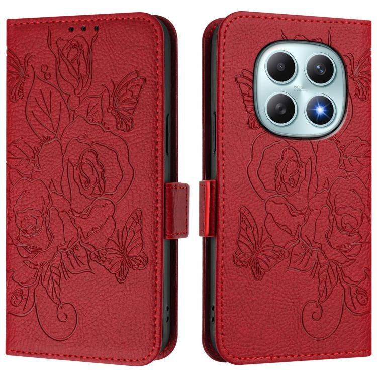 For Redmi Note 15 4G / 5G Global 164mm Embossed Rose RFID Anti-theft Leather Phone Case