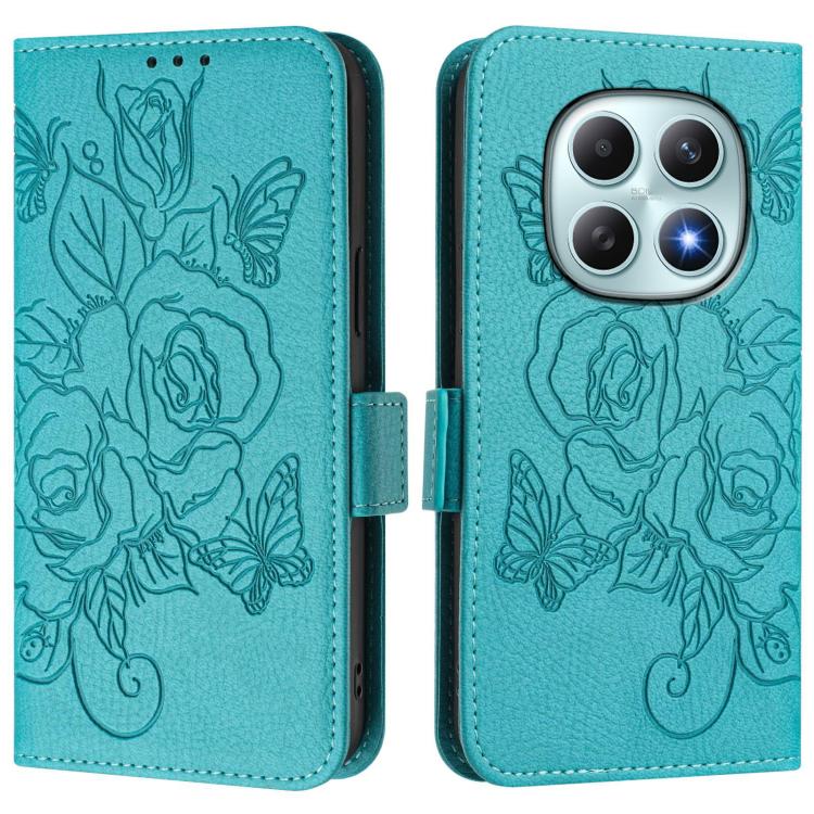 For Redmi Note 15 4G / 5G Global 164mm Embossed Rose RFID Anti-theft Leather Phone Case