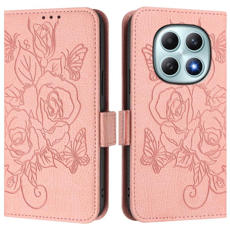 For Redmi Note 15 4G / 5G Global 164mm Embossed Rose RFID Anti-theft Leather Phone Case
