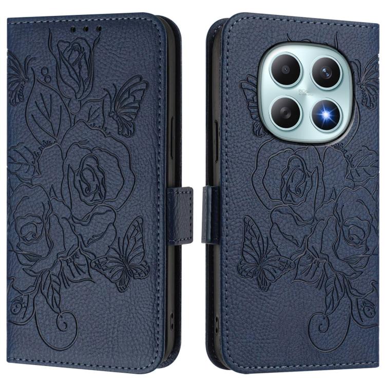For Redmi Note 15 4G / 5G Global 164mm Embossed Rose RFID Anti-theft Leather Phone Case