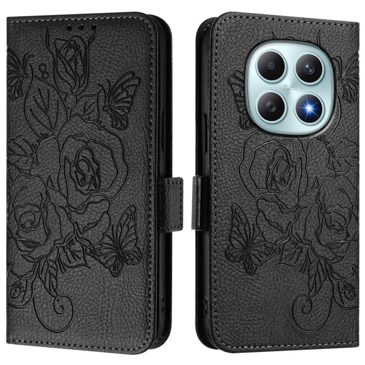 For Redmi Note 15 4G / 5G Global 164mm Embossed Rose RFID Anti-theft Leather Phone Case