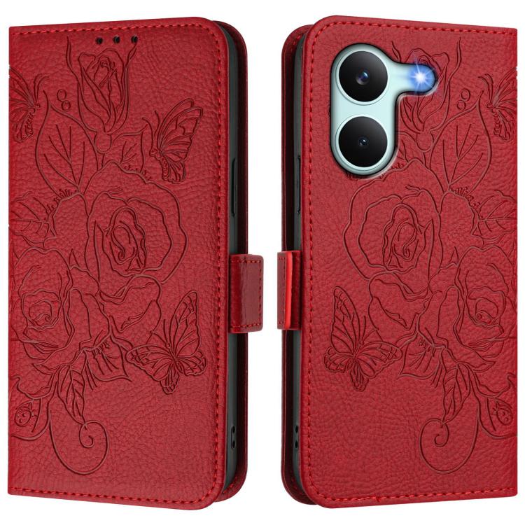 For Redmi Turbo 5 5G Global / Poco X8 Pro 5G Embossed Rose RFID Anti-theft Leather Phone Case