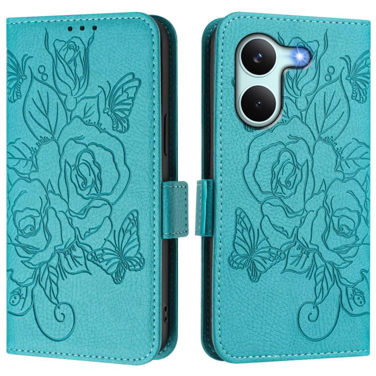 For Redmi Turbo 5 5G Global / Poco X8 Pro 5G Embossed Rose RFID Anti-theft Leather Phone Case