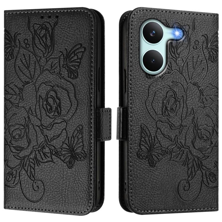 For Redmi Turbo 5 5G Global / Poco X8 Pro 5G Embossed Rose RFID Anti-theft Leather Phone Case