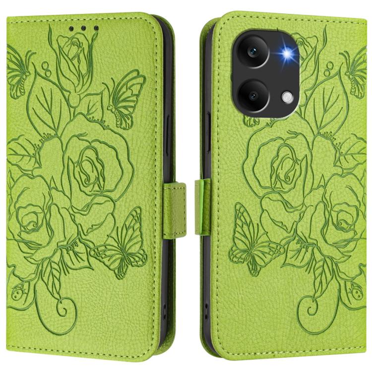 For Redmi Turbo 5 Max / Poco X8 Pro Max Embossed Rose RFID Anti-theft Leather Phone Case
