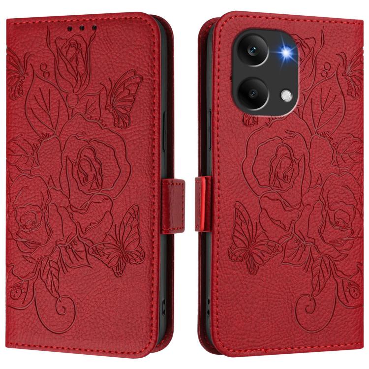 For Redmi Turbo 5 Max / Poco X8 Pro Max Embossed Rose RFID Anti-theft Leather Phone Case
