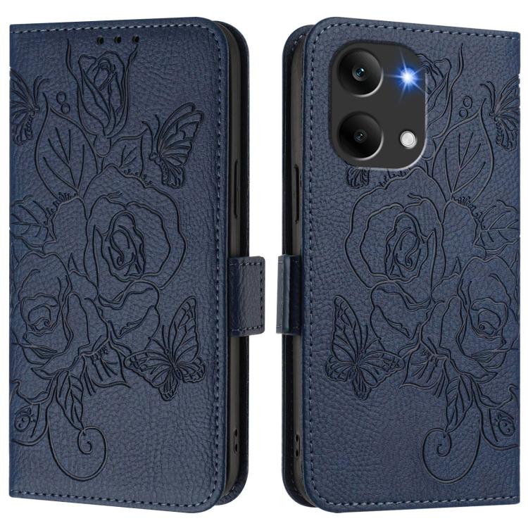 For Redmi Turbo 5 Max / Poco X8 Pro Max Embossed Rose RFID Anti-theft Leather Phone Case