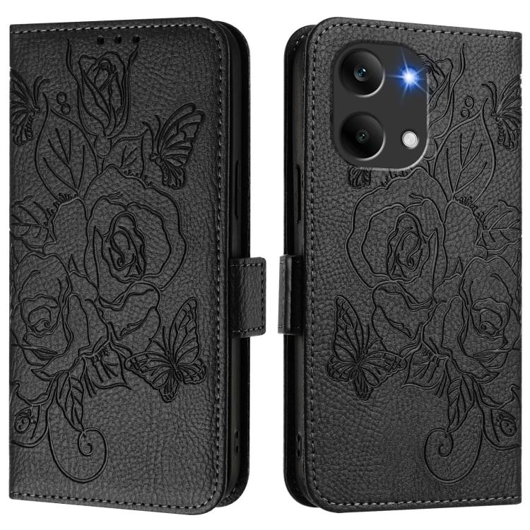 For Redmi Turbo 5 Max / Poco X8 Pro Max Embossed Rose RFID Anti-theft Leather Phone Case