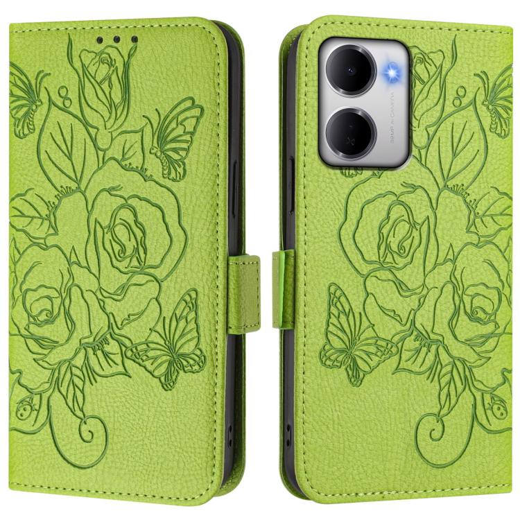 For Redmi 15a 5G Embossed Rose RFID Anti-theft Leather Phone Case