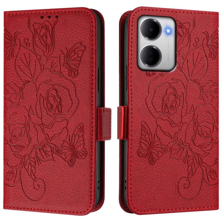 For Redmi 15a 5G Embossed Rose RFID Anti-theft Leather Phone Case