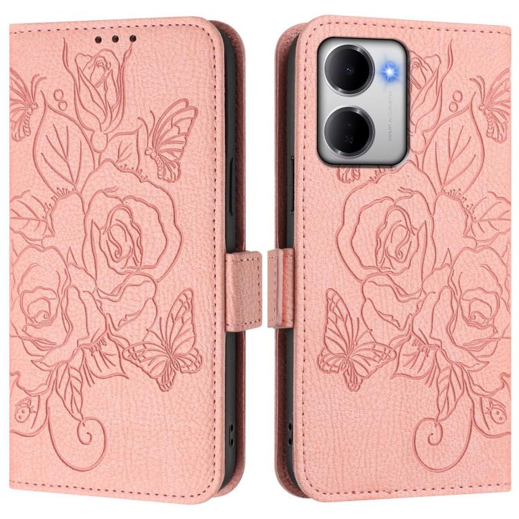For Redmi 15a 5G Embossed Rose RFID Anti-theft Leather Phone Case