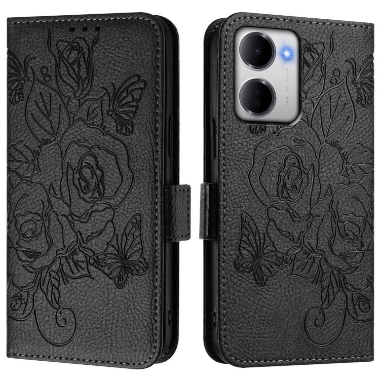For Redmi 15a 5G Embossed Rose RFID Anti-theft Leather Phone Case