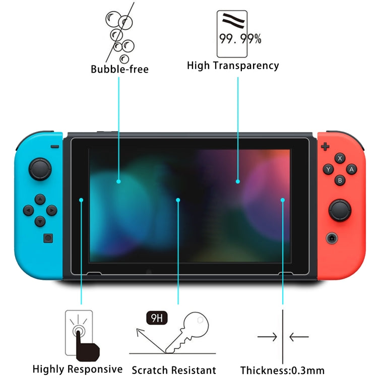 For Nintendo Switch 2 2pcs 9H 0.3mm Explosion-proof Tempered Glass Film