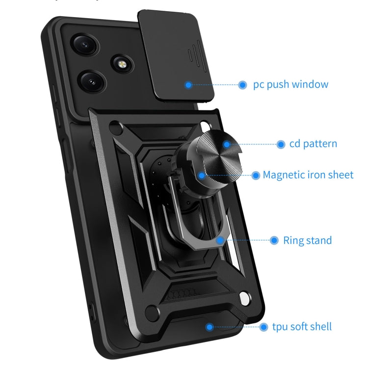 For Redmi 12 5G Sliding Camera Cover Design TPU+PC Phone Case
