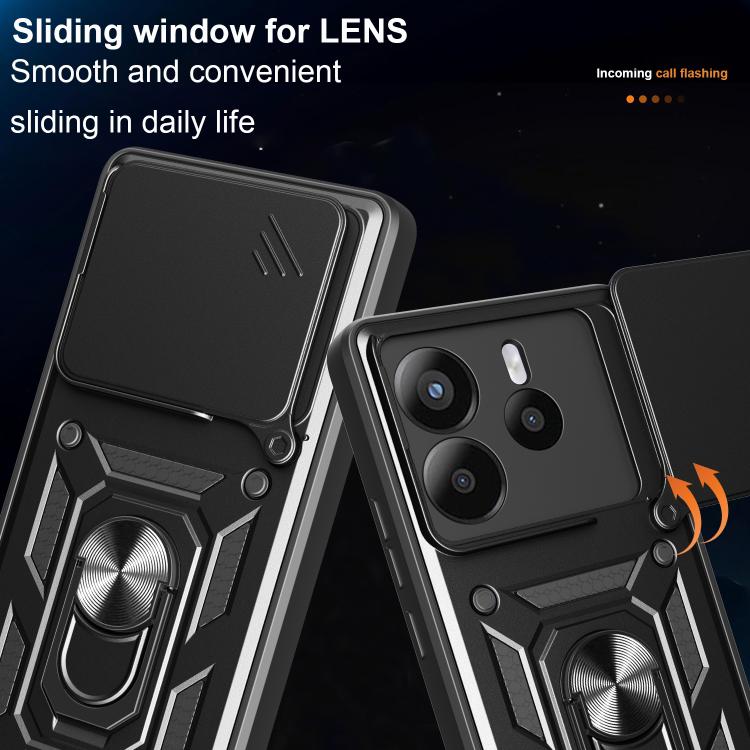 For Redmi Note 14 5G Sliding Camera Cover Design TPU+PC Phone Case