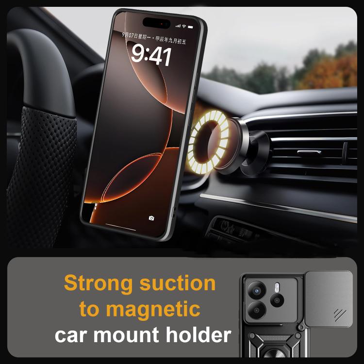 For Redmi Note 14 5G Sliding Camera Cover Design TPU+PC Phone Case
