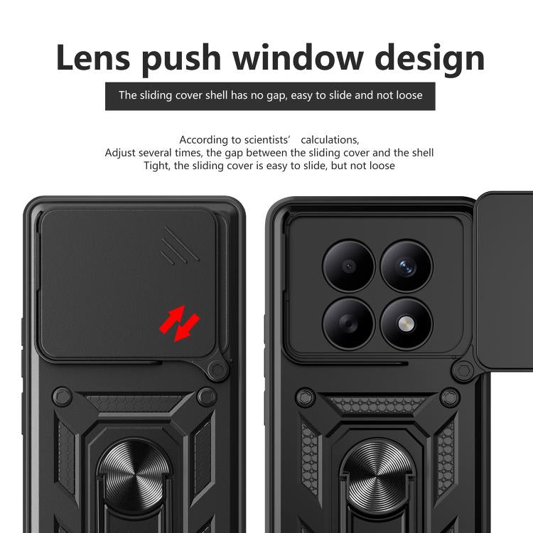 For Redmi Note 15 5G / 4G Global 164mm Sliding Camera Cover Design TPU+PC Phone Case