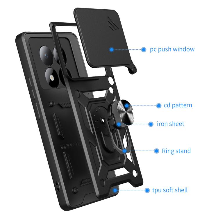 For Redmi Note 15 Pro 5G Global 163.6mm Sliding Camera Cover Design TPU+PC Phone Case