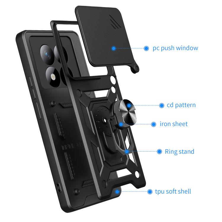 For Redmi Note 15 Pro+ 5G Global 163.3mm Sliding Camera Cover Design TPU+PC Phone Case