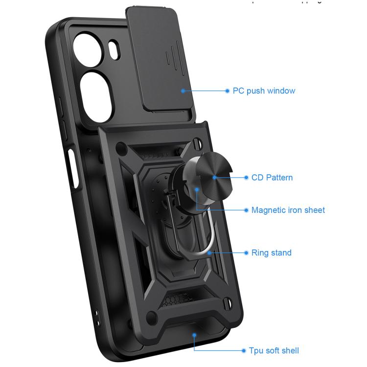 For Redmi A7 Pro 4G / Poco C85x Sliding Camera Cover Design TPU+PC Phone Case