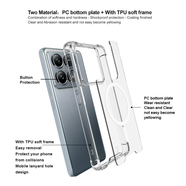 For Xiaomi 14T Pro 5G IMAK Space Shield PC + TPU Airbag Shockproof MagSafe Phone Case - Transparent