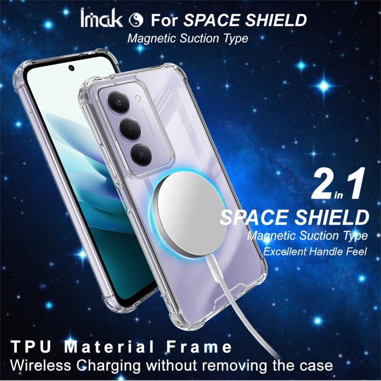 For Redmi 15 5G Global 169.5mm IMAK Space Shield PC + TPU Airbag Shockproof MagSafe Phone Case - Transparent