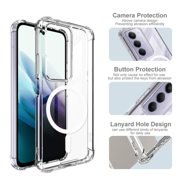 For Redmi 15 5G Global 169.5mm IMAK Space Shield PC + TPU Airbag Shockproof MagSafe Phone Case - Transparent