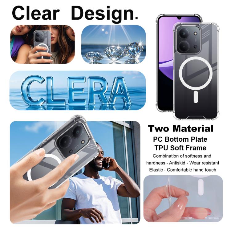 For Redmi 15C 5G/4G Global 171mm IMAK Space Shield PC + TPU Airbag Shockproof MagSafe Phone Case - Transparent