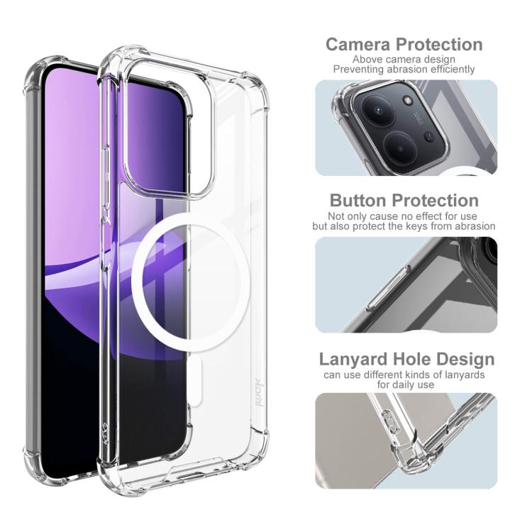 For Redmi 15C 5G/4G EU 173mm IMAK Space Shield PC + TPU Airbag Shockproof MagSafe Phone Case - Transparent