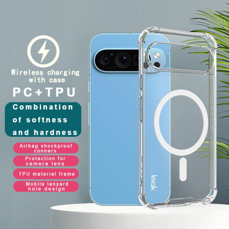 For Google Pixel 9 Pro XL IMAK Space Shield PC + TPU Airbag Shockproof MagSafe Phone Case - Transparent