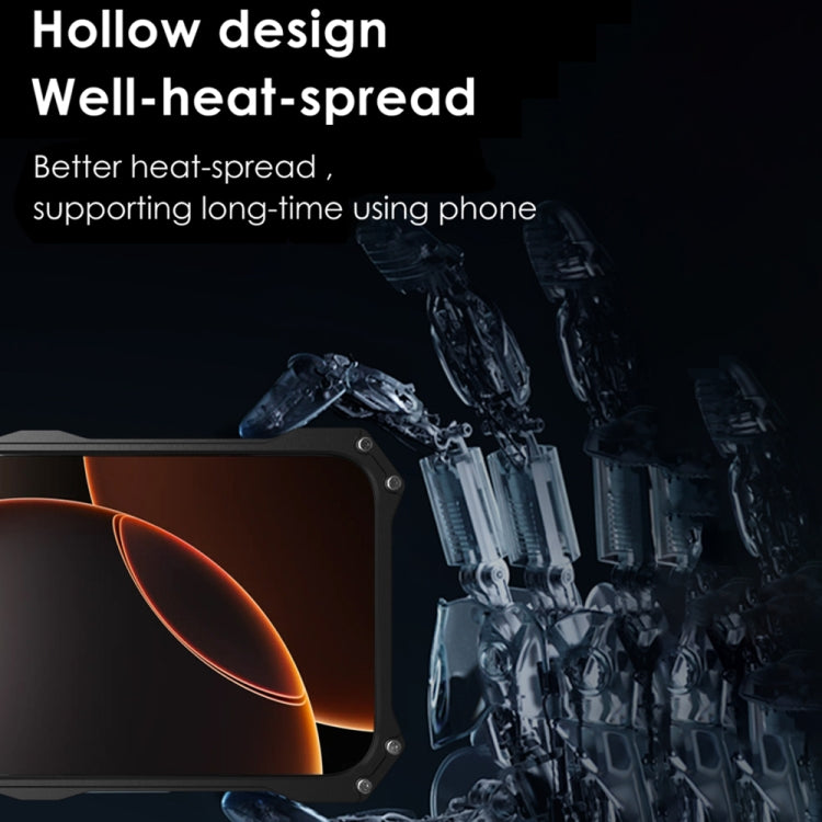 For iPhone 16 Pro Max R-JUST RJ-17 Shockproof Armor Hollow Metal Phone Case - Black