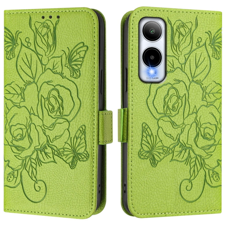 For Cricket Icon 6 Embossed Rose RFID Anti-theft Leather Phone Case