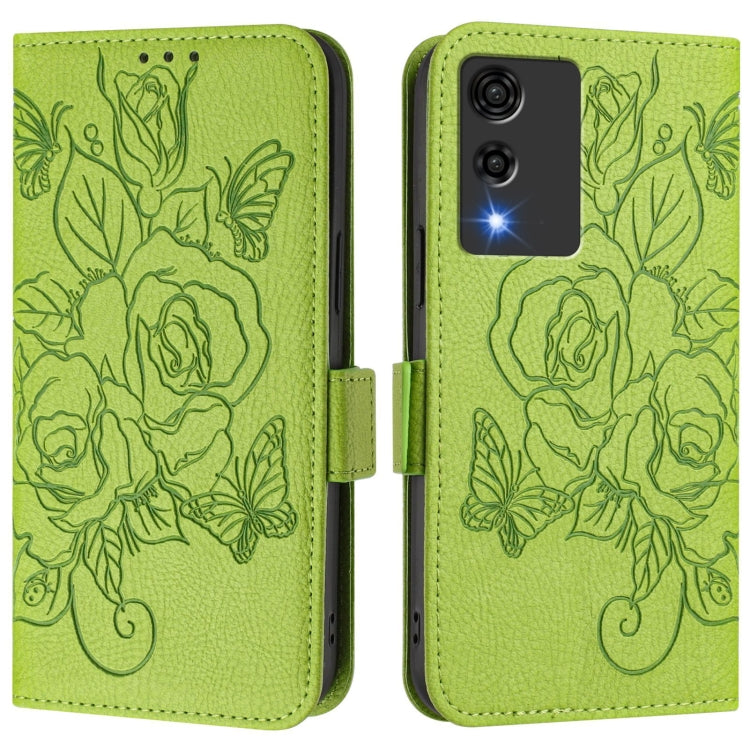 For Cubot A10 Embossed Rose RFID Anti-theft Leather Phone Case