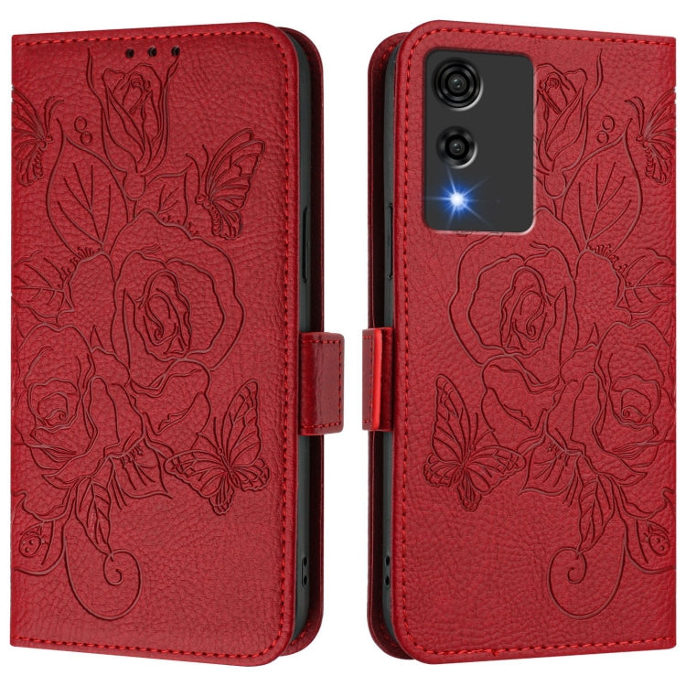 For Cubot A10 Embossed Rose RFID Anti-theft Leather Phone Case