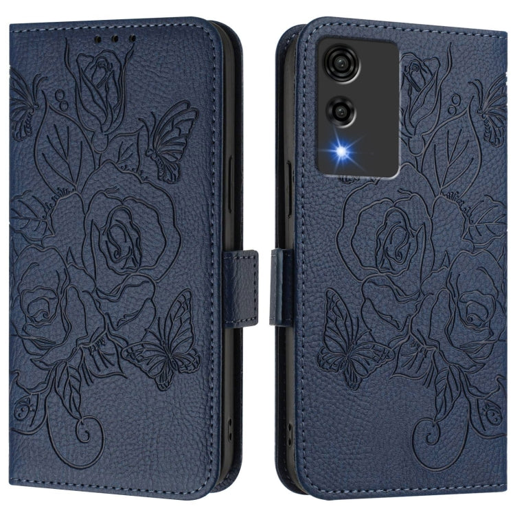 For Cubot A10 Embossed Rose RFID Anti-theft Leather Phone Case