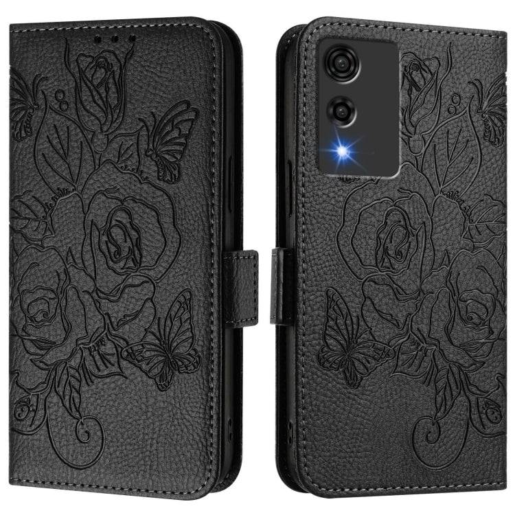 For Cubot A10 Embossed Rose RFID Anti-theft Leather Phone Case